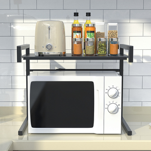 Étagère <span class=keywords><strong>d</strong></span>'<span class=keywords><strong>angle</strong></span> en acier au carbone à 3 couches, étagère à épices extensible pour four à <span class=keywords><strong>micro</strong></span>-ondes sur l'armoire de cuisine - Product Image 5