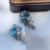 Boucles d'oreilles en argent sterling 925 naturel pour femmes, bijoux en argent incrusté de topaze, bijoux en pierres précieuses, pierre naturelle, article cadeau