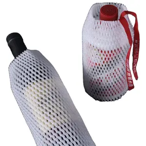 Factory direct sales red wine bottle packing net cover EPE plastic foam plastic net cover apple fruit foam net cover