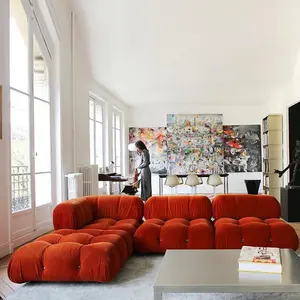 Set di divani in velluto componibile componibile in tessuto bellini in tessuto da salotto moderno personalizzato