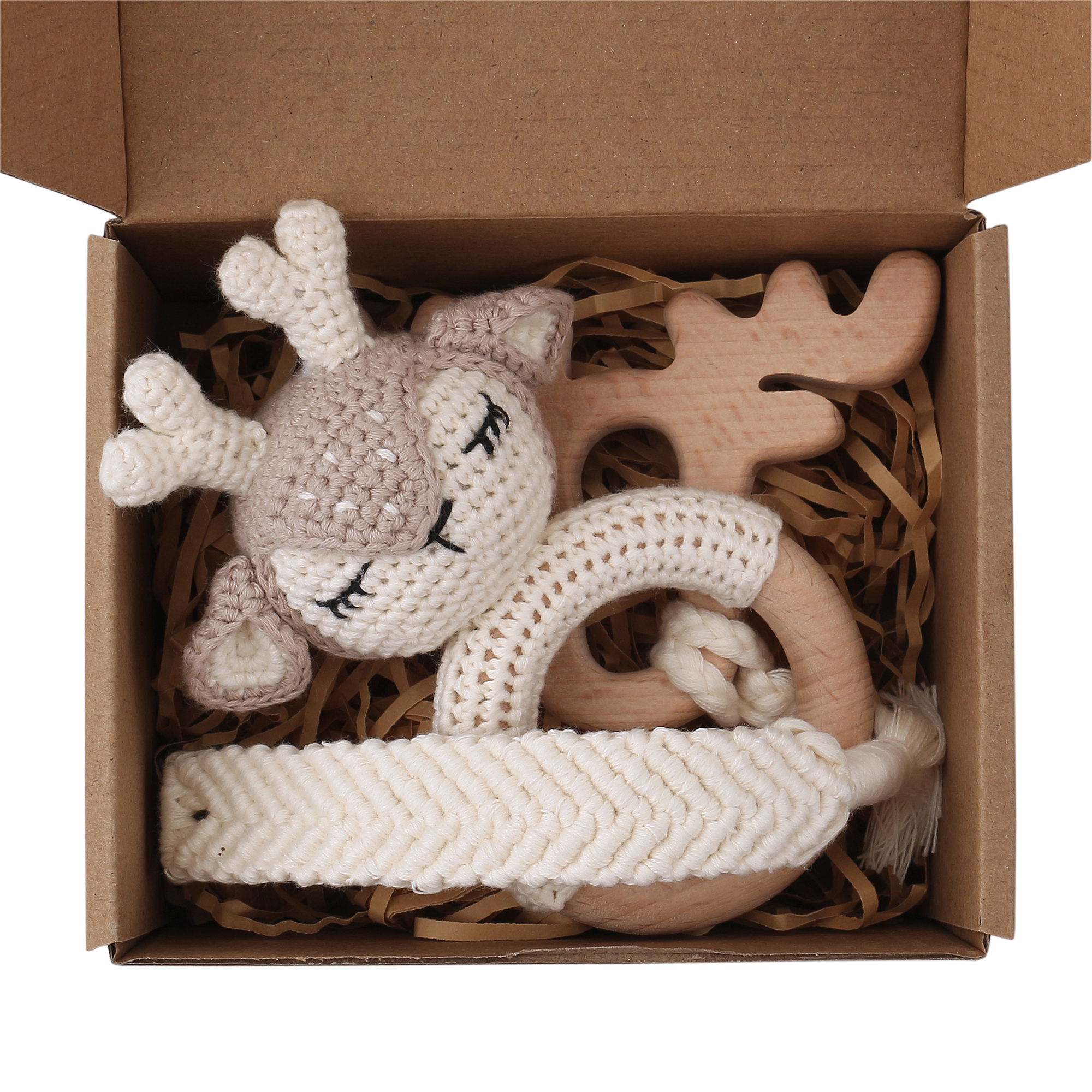 Милый животный вязаный крючком хлопок деревянная погремушка кисточка Brai прищепка для соски детский деревянный Прорезыватель подарок для новорожденных