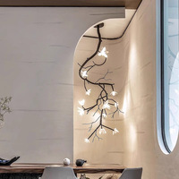 Lustre à fleurs de magnolia tout cuivre Style rétro Wabi-Sabi pour hôtels Nouvel éclairage chinois pour salon salle à manger