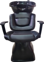 Salon de beauté, shampoing noir mat, avec chaise lavabo