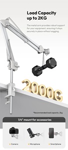 Supporto per Fotocamera Ulanzi TH04 con Braccio Estensibile e Sistema di Sgancio Rapido, Supporto per Fotocamera DSLR e Luce da Scrivania per Vlog - Product Image 5