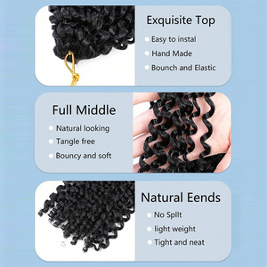 Tresse au crochet de style bohème <span class=keywords><strong>avec</strong></span> des fibres mélangées, nœud pré-noué à l'extrémité, convient aux produits d'extension de <span class=keywords><strong>coiffure</strong></span> pour femmes - Product Image 5