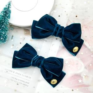 Haute qualité nouveau noël arc pinces à cheveux pour filles métal charme décoré velours cheveux Barrette pince noël cheveux accessoires - Product Image 6