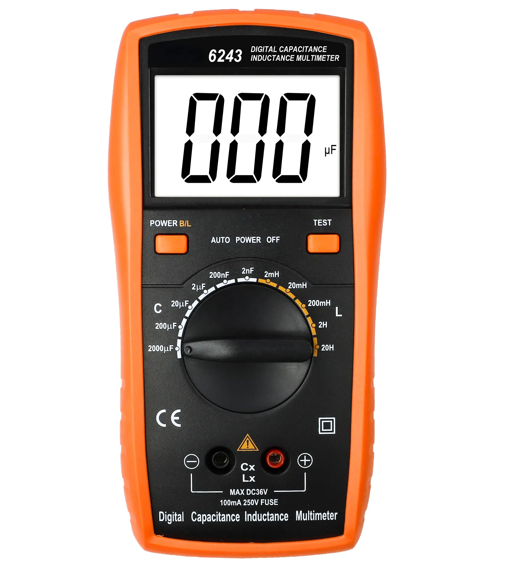 Pengukur LCR kapasitansi Digital 6243, penguji transistor kapasitor genggam, multimeter diode lampu belakang LCD