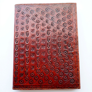 Cuaderno de Papel de Algodón Reciclado Hecho a Mano, Cubierta Marrón Repujada, Diario de Cuero de Cabra, Recargable, Cuadernos Artesanales - Product Image 1
