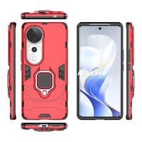 Lichicase support de voiture béquille magnétique anneau en métal couverture arrière Mobile pour vivo Y03 V40 S19 Pro armure étui rigide
