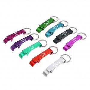Ouvre-bouteille porte-clés en métal mini portable personnalisé avec logo laser, vente en gros d'usine, moins cher - Product Image 1