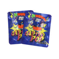 Sacs refermables en Mylar de 3,5 g avec fermeture éclair holographique laser imprimée sur mesure, petits sacs anti-odeur pour le stockage de bonbons
