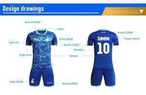 Set Personalizzato di Abbigliamento da <span class=keywords><strong>Calcio</strong></span> con Stampa in Sublimazione per Uomo, Uniformi da Allenamento per Squadre, <span class=keywords><strong>Maglie</strong></span> Retrò Thailandesi - Product Image 4