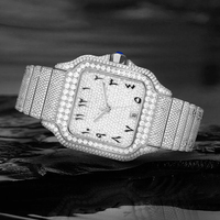 Jam Tangan Full Diamond Jewelry VVS1 Moissanite Hip Hop Iced Out Otomatis Emas Mewah Pria Mekanik VVS Moissanite
