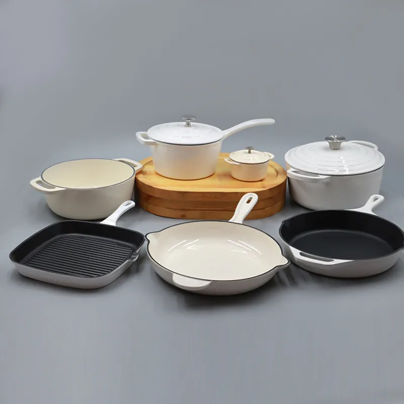 Professional Cookware Factory Wholesale Home Kitchen Enamel Cast Iron Nonstick Cookware Sets