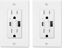 Prise de courant murale pour chargeur USB avec ports USB de type a et type C Prise de charge rapide 4.2A avec port USB