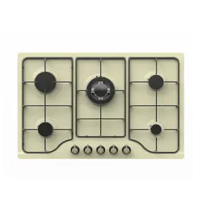 5-Burner Stainless Steel Electric Gas Cooktop Built-In LPG NG Kitchen Appliance for Hotel Use Kitchen Cooking Appliance