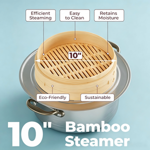 Ensemble de paniers à <span class=keywords><strong>vapeur</strong></span> en bambou, 10 pouces, pour des repas délicieux et authentiques - Product Image 3