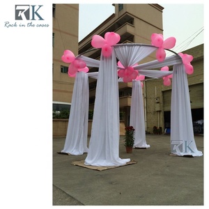 Round Canopy Pipe and Drape Kit Chiffon Draping System Aluminum Wedding Arch <b>Backdrop</b> <b>Stand</b> - Product Image 4