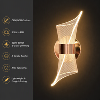 Lampe murale LED spirale moderne et créative en aluminium et acrylique, à intensité variable, pour chambre de luxe, couloir et décoration intérieure d'hôtel