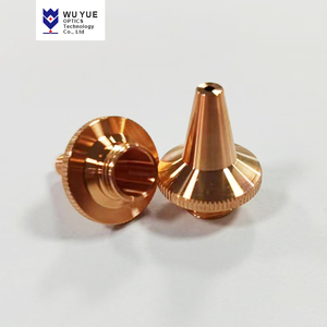 Wuyue Chất Lượng Cao Sợi Quang Học <span class=keywords><strong>Laser</strong></span> Bộ Phận Thiết Bị Màu Đỏ Đồng Duy Nhất Hai Lớp D15mm-H19mm-M8-3D Cắt <span class=keywords><strong>Laser</strong></span> Vòi Phun - Product Image 2