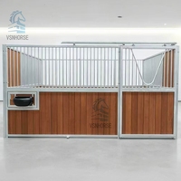 Box de chevaux en métal à toit de style européen personnalisé avec mangeoire préfabriquée modulaire