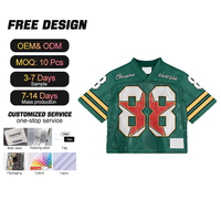 Maillots de football rétro unisexes surdimensionnés en maille respirante, coupe courte et carrée, avec design imprimé personnalisé en usine