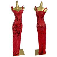 Robe de Soirée Sexy à Paillettes pour Cocktail d'Anniversaire, Grande Taille, avec Strass, Moulante, Boîte de Nuit