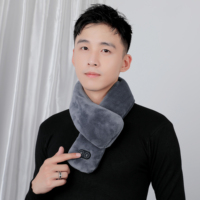 Multifunctional USB Neck Heated Mink Fleece Short Plush Warm Scarf for Winter Men Women