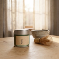 Boîte de conserve standard en stock pour poudre de matcha 30g et poudre de café 50g, en fer blanc hermétique de qualité alimentaire, avec surface givrée personnalisée, pour matcha