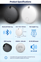 Traceur GPS double système iOS & Android pour animaux de compagnie, anti-perte pour chien, localisateur Bluetooth précis pour chiens et clés, compatible AirTag