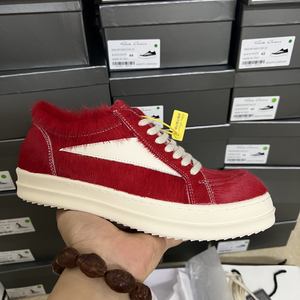 En stock Chaussure décontractée unisexe basse noire à lacets en cuir Owens de luxe à semelle épaisse - Product Image 2