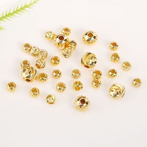 HP0311 Cuentas de latón laminado en oro de 14K y 18K, 3mm 4mm, espaciadores en espiral con corte de sandía/calabaza, cuentas a granel para fabricación de joyas DIY - Product Image 2