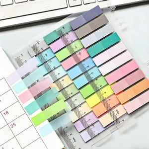 Juego de 200 Etiquetas Adhesivas de PET Multicolor, con Escala de Regla, Marcadores de Página Autoadhesivos, Blocs de Notas, Material de Oficina y Estudio - Product Image 3
