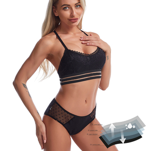 Ropa interior Sexy de encaje a prueba de fugas de 4 capas de cintura baja para mujer, venta al por mayor, Bikinis, pantalones fisiológicos para niñas para la menstruación - Product Image 4