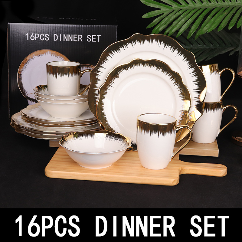 White gold-16pcs flower set