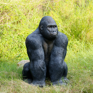 Nouvelle arrivée Design réaliste Sculpture Animal <span class=keywords><strong>Gorrila</strong></span> Statue matériau en fibre de verre réaliste Gorilla Statue - Product Image 5