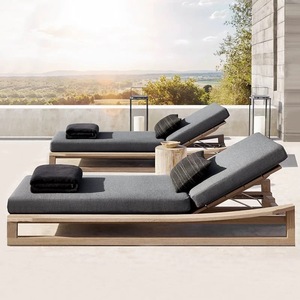 Nouveaux arrivages : chaises longues de jardin style moderne vieilli pour terrasse, plage, hôtel et villa. - Product Image 1
