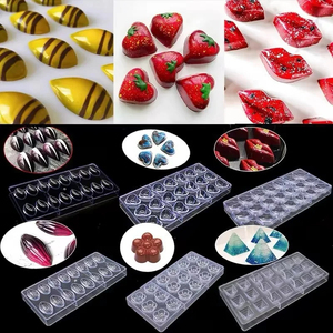 Outils de décoration de gâteaux Moules à <span class=keywords><strong>chocolat</strong></span> en polycarbonate Semi Sphère 3d Moule à barre de <span class=keywords><strong>chocolat</strong></span> en forme de tourbillon Plateau de fournisseurs de gâteaux en plastique - Product Image 2