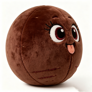 Llavero de Peluche Personalizado con Cara Redonda Marrón, Diseño Divertido y Adorable, Sin Relleno, con Forro de Malla - Product Image 1