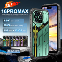 Nuevo Teléfono Inteligente para Juegos 16 Pro Max 5G, Serie Snapdragon 800, Pantalla OLED de 6.99 Pulgadas y 120 Hz, Batería de 22000 mAh, Resistente a Golpes IP68