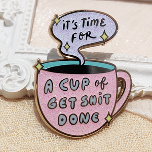 Hoge Kwaliteit Custom Gold Plating Cartoon Design Custom Metalen Pin Badge Gedrukt Hard Email Pin Custom Reversspeldjes Met Glitter - Product Image 1