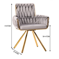 Échantillon Gratuit - Chaise de Salle à Manger Moderne en Velours Tufté Style Mid-Century, Luxe Nordique, Idéale pour Restaurant, Fabrication Foshan