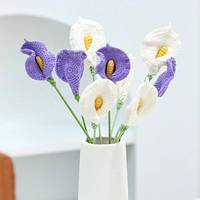 Tissé à la main Calla Lily fil fleur tricot simulé fleur éternelle crochet tissé fleur décoration de la maison