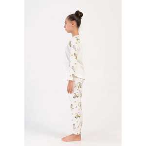 <b>Girls</b> Long Sleeve Pajama Set with Oval Cuffs Sizes 3-4/7-8 Perfect <b>Sleepwear</b> for - Product Image 2