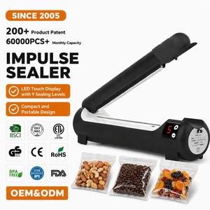 Scelleuse thermique à impulsion K1 ABS 21 cm, <span class=keywords><strong>machine</strong></span> à sceller les sacs en plastique manuelle, contrôle de température 1-9, affichage LED pour la cuisine, l'emballage alimentaire PE PP - Product Image 1