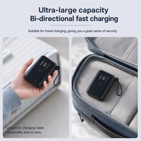 Batterie externe portable Li-Polymère haute capacité 10000mAh avec affichage LED, charge super rapide 22.5W/18W/20W, Type-C et câbles