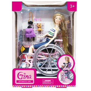 Ensemble de poupée princesse de 11,5 pouces avec cheveux blonds raides et robe avec accessoires poupée en plastique <span class=keywords><strong>fauteuil</strong></span> <span class=keywords><strong>roulant</strong></span> - Product Image 3