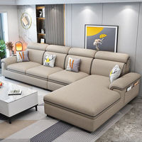 Sofá de tela para sala de estar, nuevo, sencillo, moderno, con tecnología de tela, sillón Guifei, sofá combinado de tamaño grande, popular en internet.