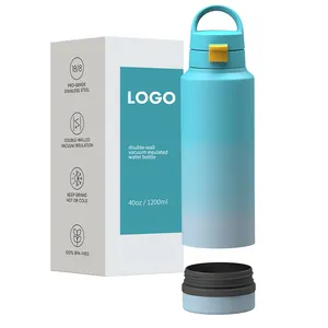 Travel Dog Water Bottle With Food Container Stainless Steel Double Wall Sports Bottle Vacuum Flask With Bottom Compartment