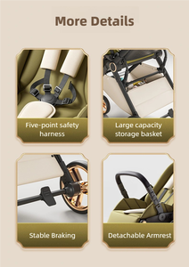 Chất lượng cao Linen một-tay gấp xe đẩy em bé/giỏ hàng trọng lượng nhẹ thiết kế thời trang với khả năng tương thích sơ sinh - Product Image 6